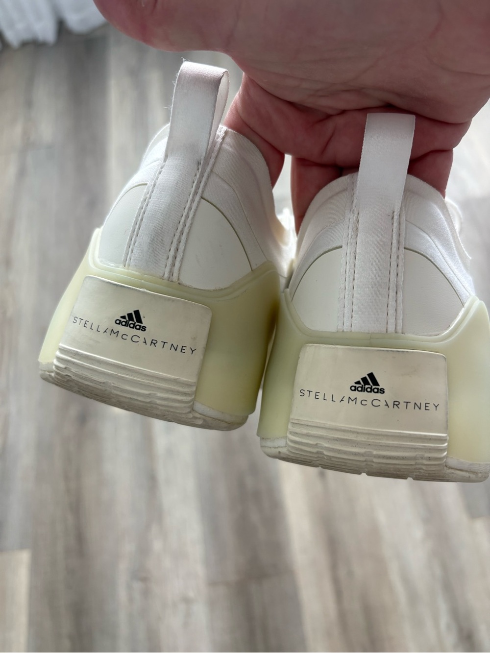 Adidas by Stella McCartney White & Cream Slip-On Sneakers